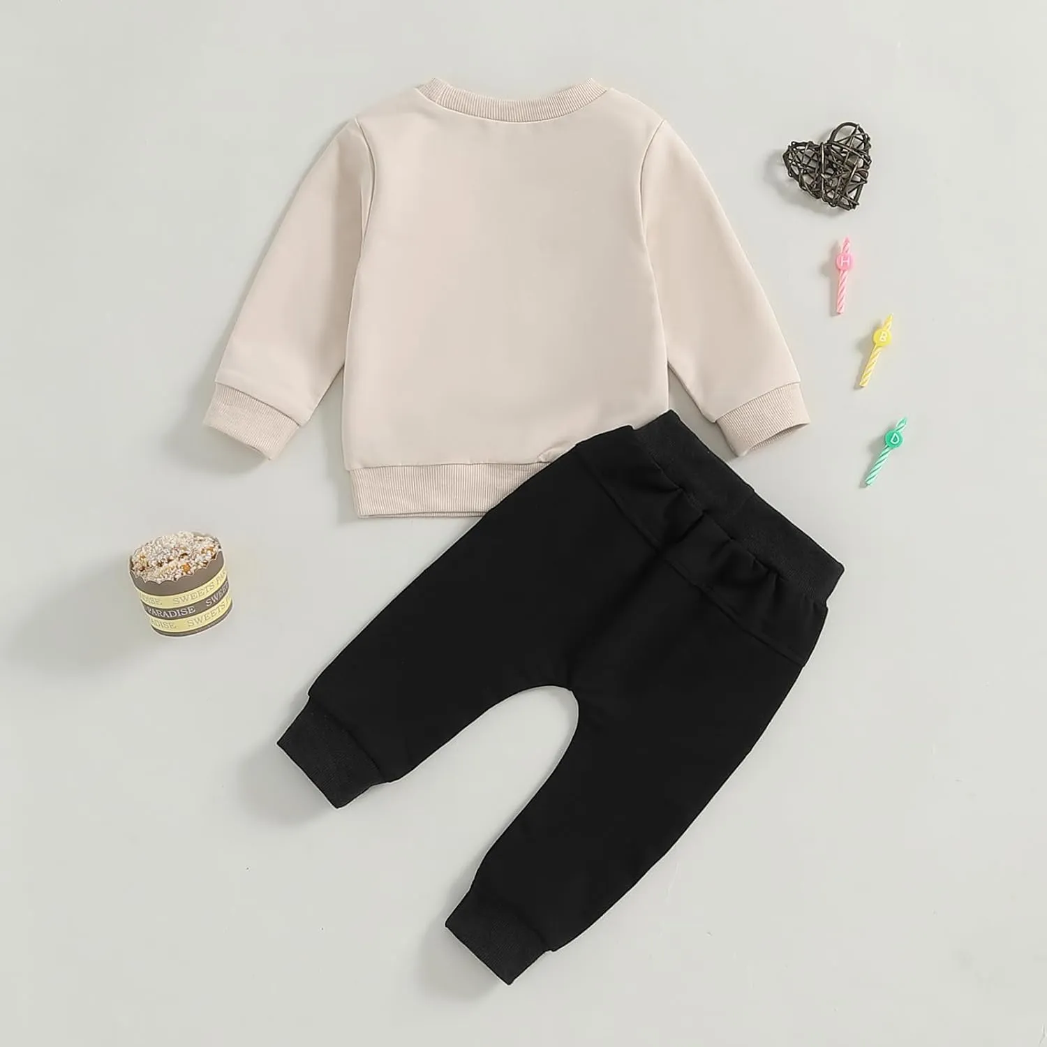 Kayotuas Half Birthday Outfit Baby Boy Letter Print Long Sleeve Sweatshirt Top and Pants Infant 2 Piece Sets Fall Clothes