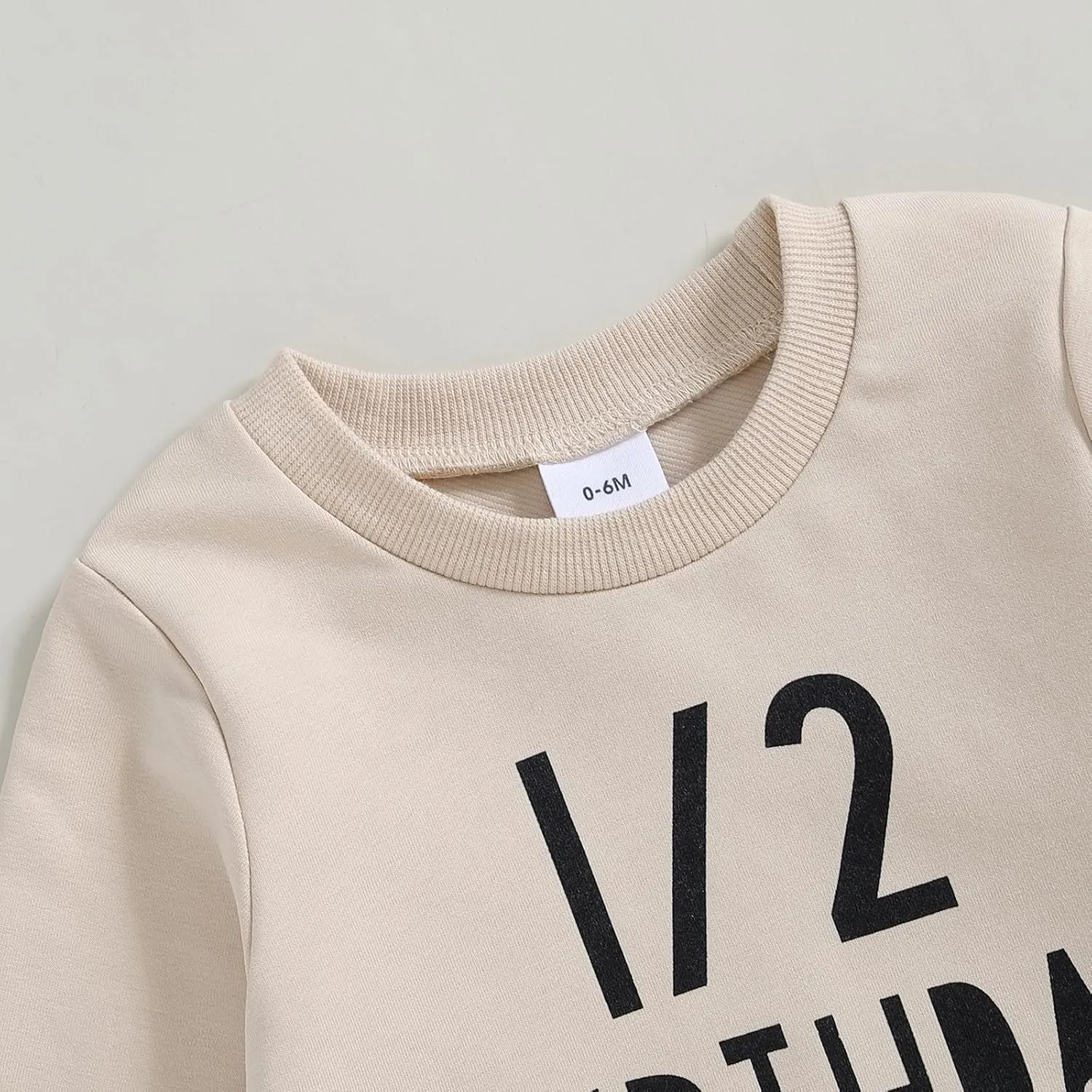 Kayotuas Half Birthday Outfit Baby Boy Letter Print Long Sleeve Sweatshirt Top and Pants Infant 2 Piece Sets Fall Clothes