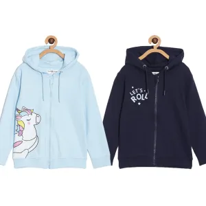 Kids Zipper Jacket of 2- Lets Roll & Cool Unicorn