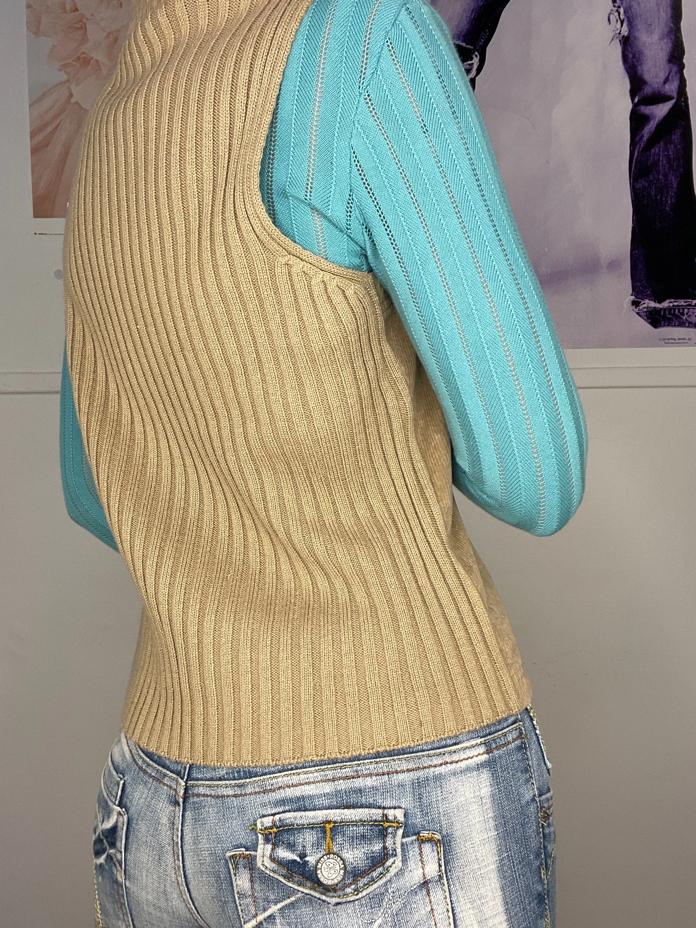 knitwear velvet zipper vest