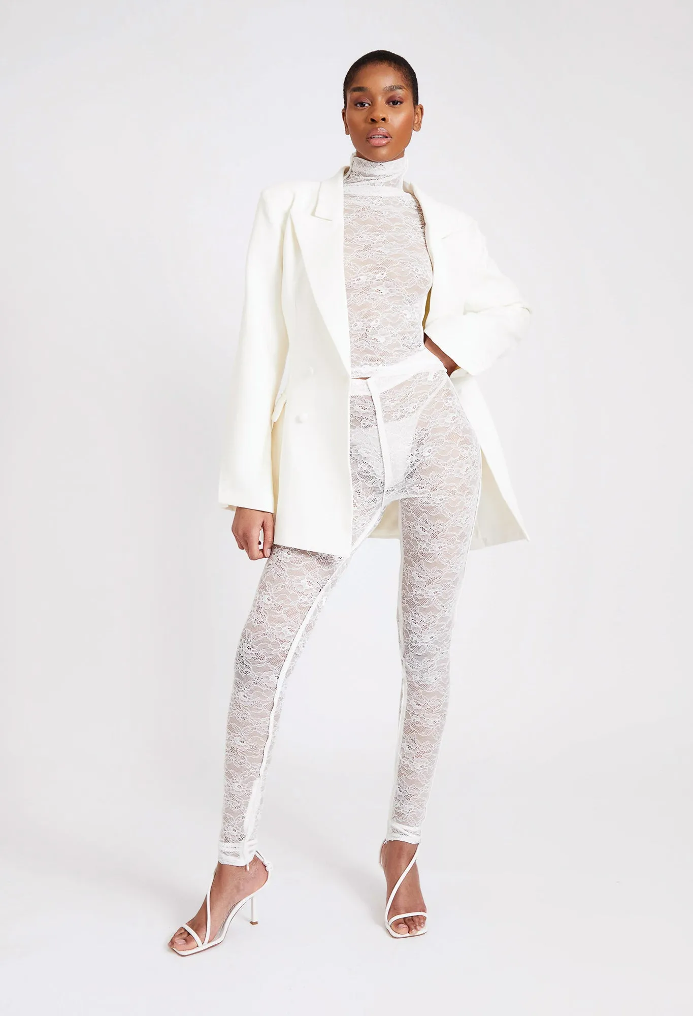 Laced Legging Pants - Ecru