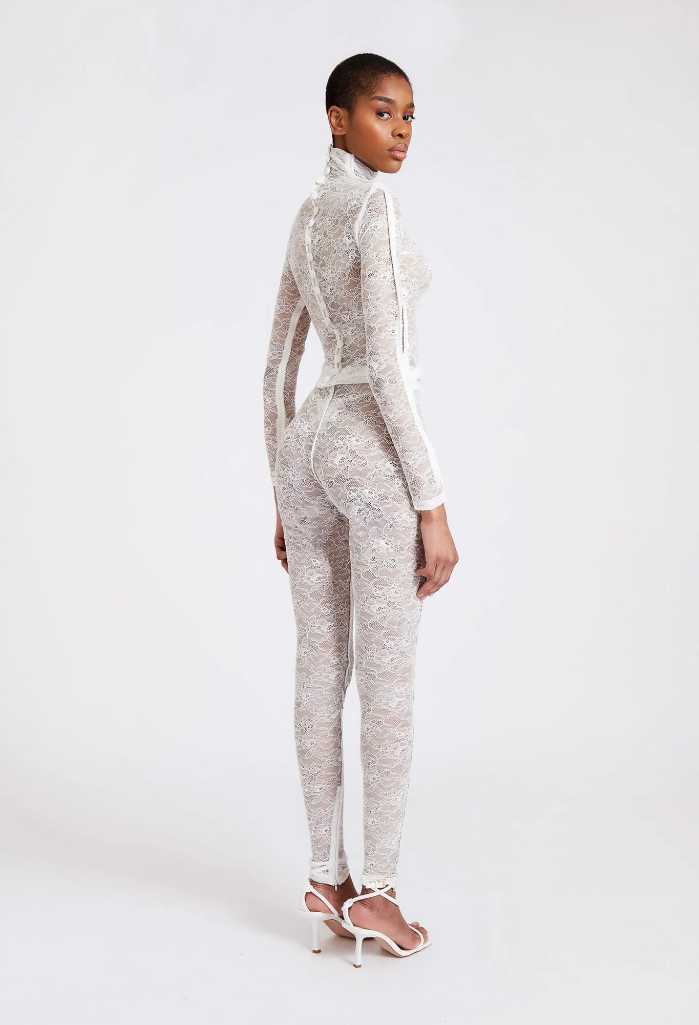 Laced Legging Pants - Ecru