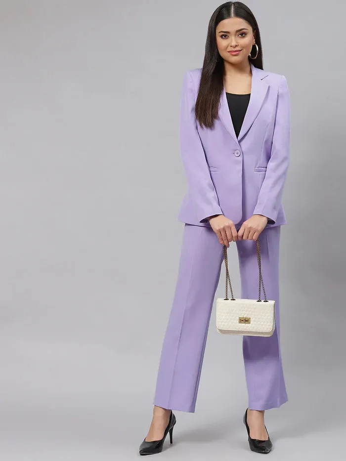 Lavender Pants Suit for Women, Office Pant Suit Set for Women