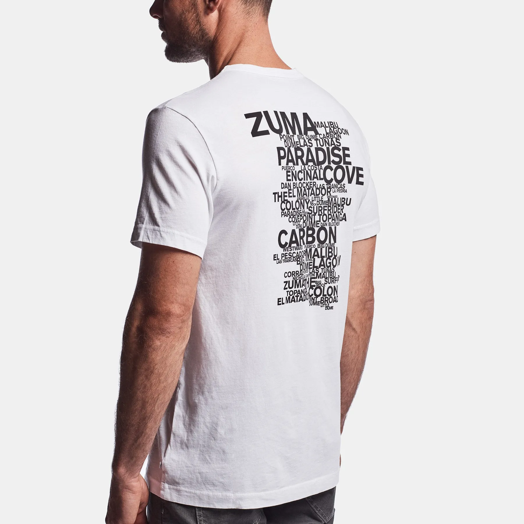 Malibu Beach Graphic Tee - White
