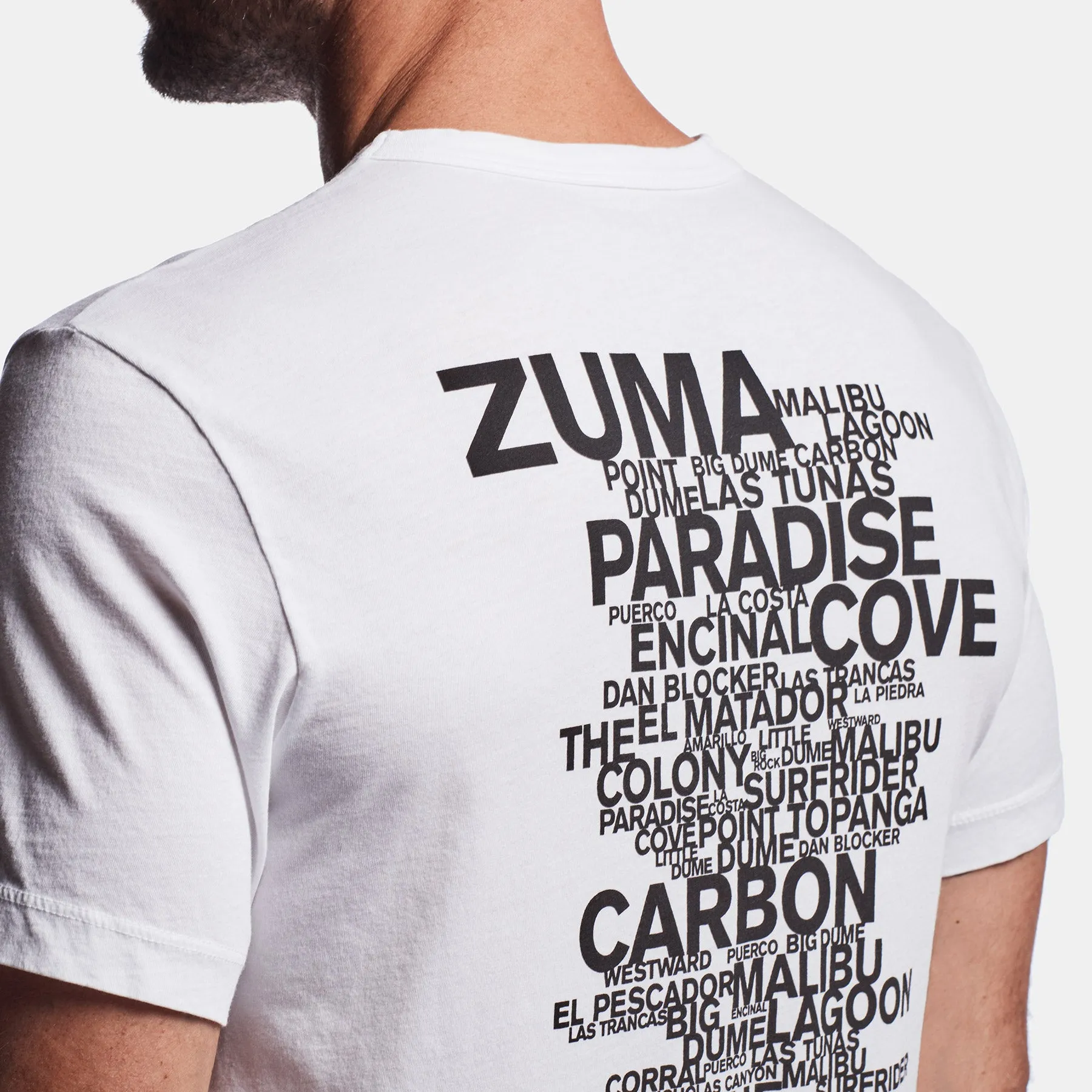Malibu Beach Graphic Tee - White