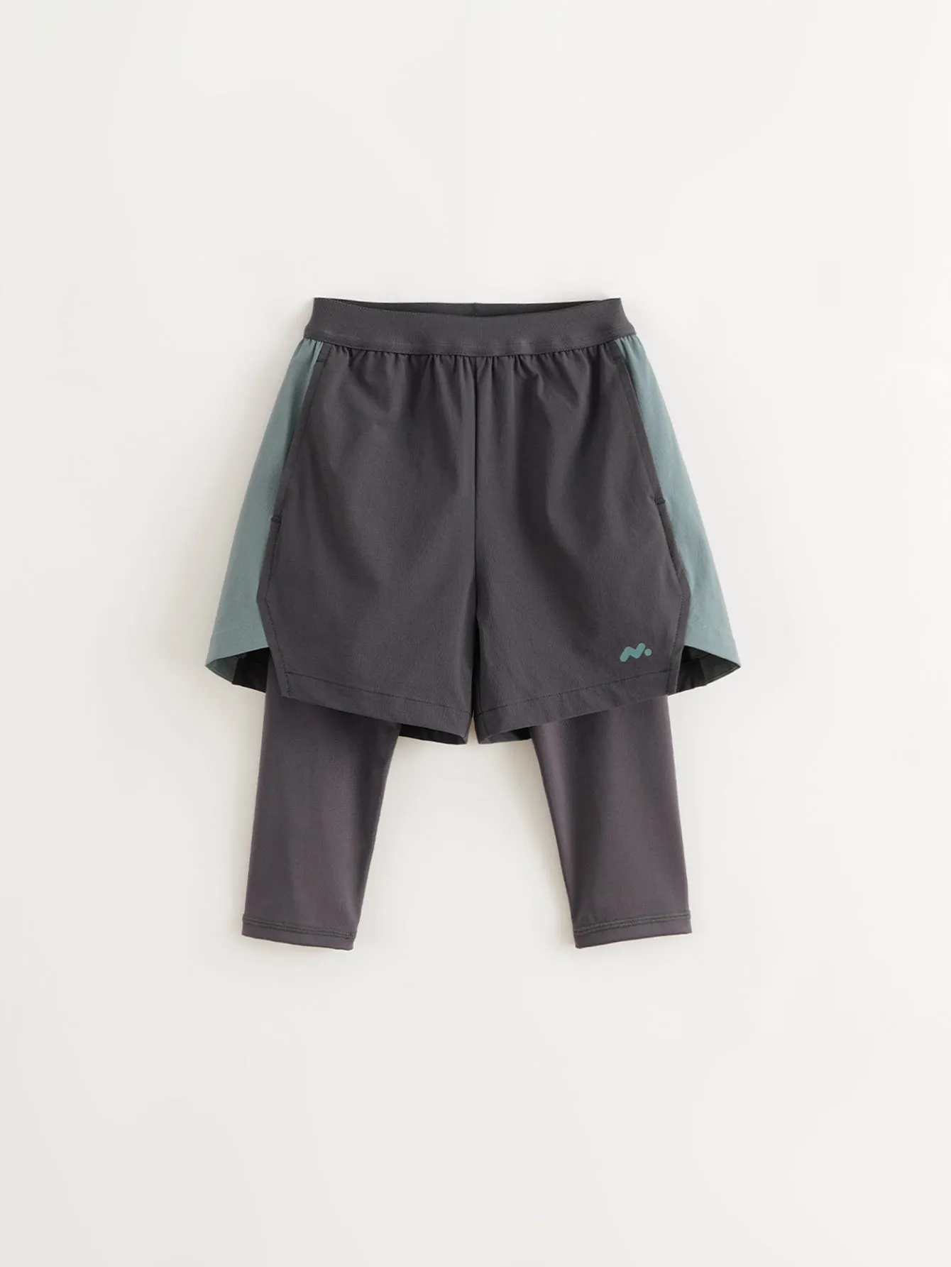 MARC & JANIE Boys Fake Two Sports Bottoms Shorts Leggings Pants 241187