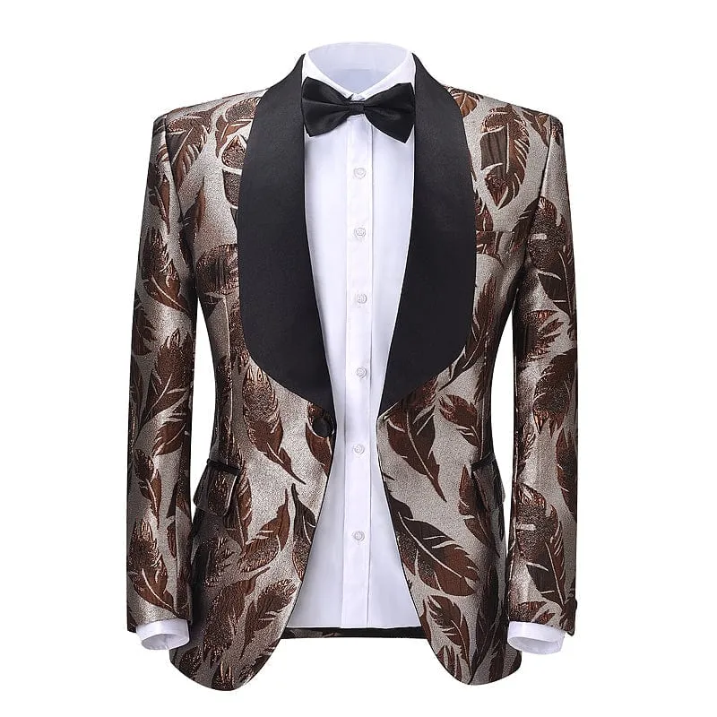 Men's 2 Piece Floral patterned Tuxedo Suit Shawl Lapel (Blazer Pants)