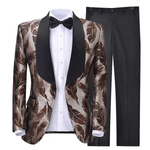Men's 2 Piece Floral patterned Tuxedo Suit Shawl Lapel (Blazer Pants)