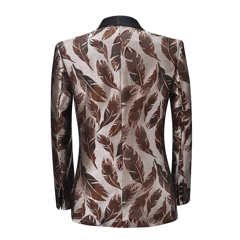 Men's 2 Piece Floral patterned Tuxedo Suit Shawl Lapel (Blazer Pants)