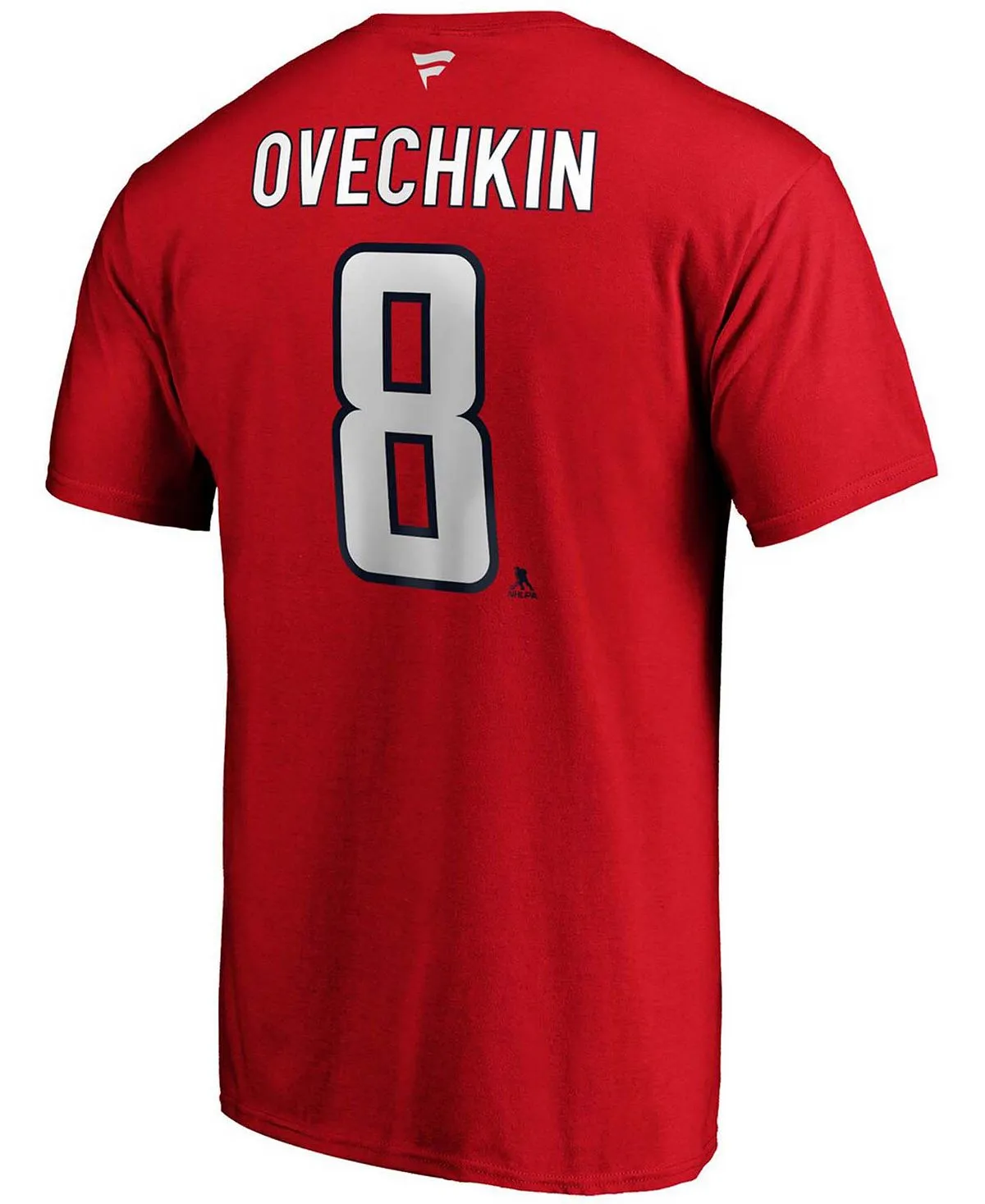 Men's branded T-shirt with the logo of Alexander Ovechkin's team "Washington Capitals" authentic stack from lids Fanatics ,  red