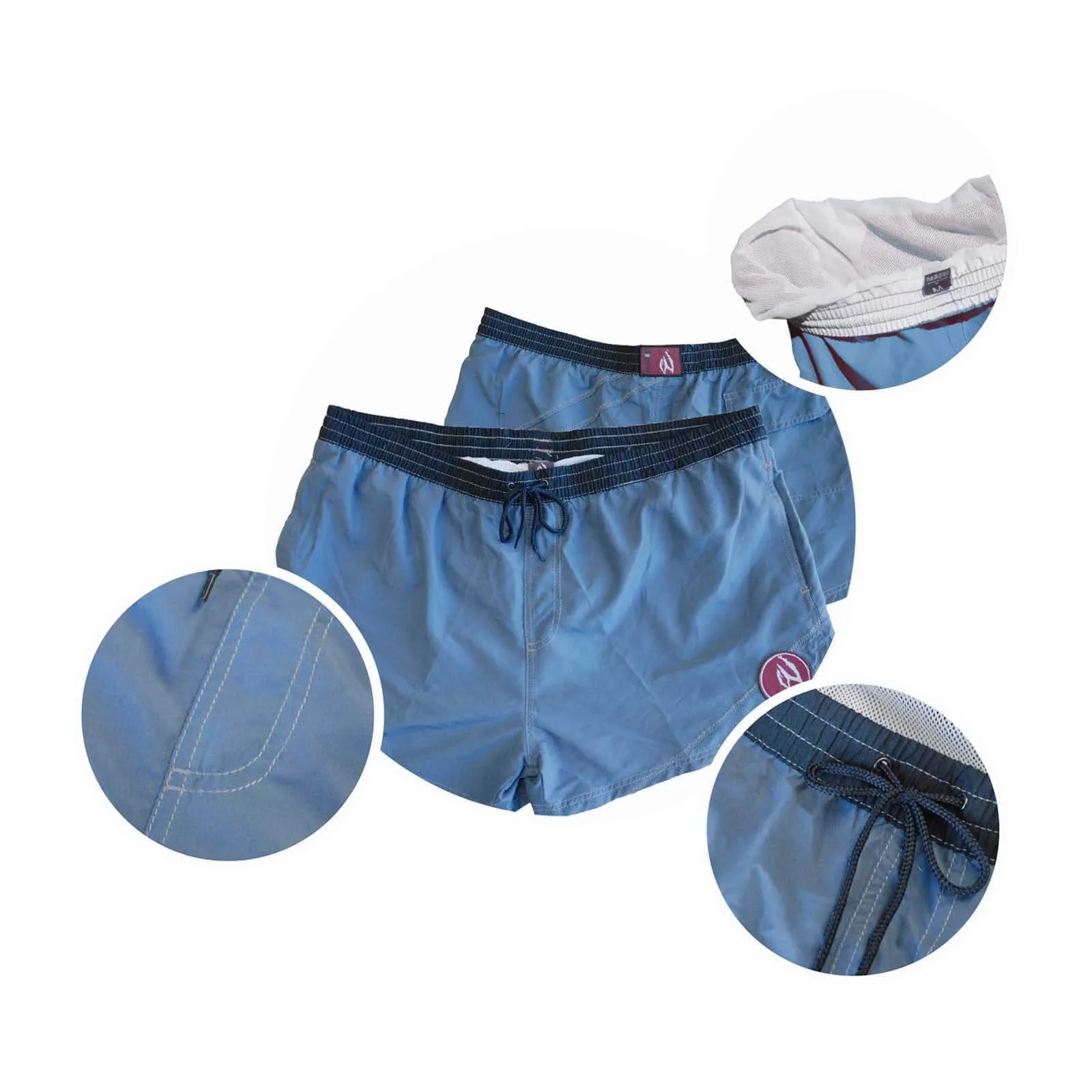 Mens Swim Beach Shorts Grey Blue BHACAPBS6