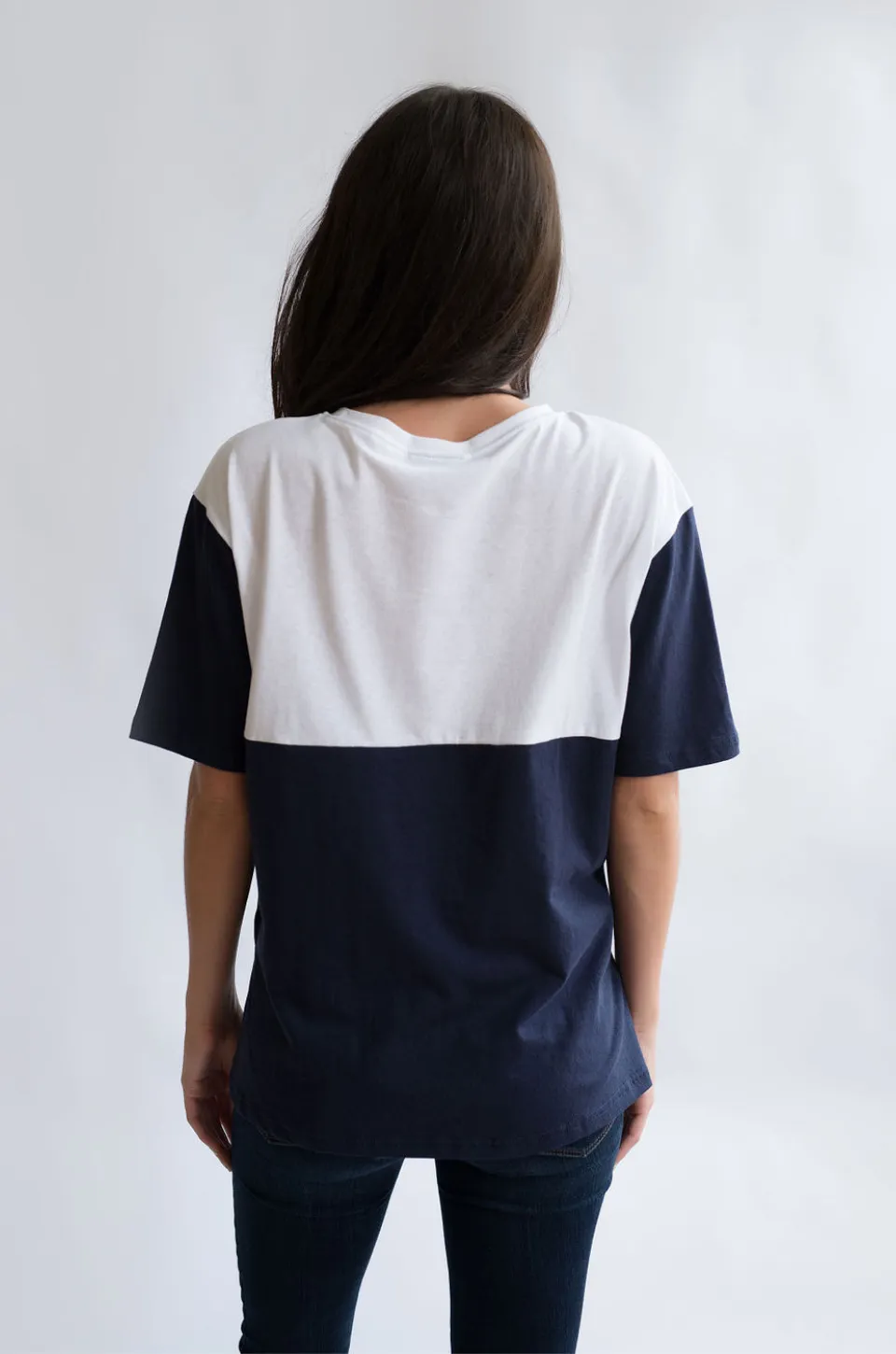 Nursing Pocket T-Shirt - Hidden Zipper - Navy/White POCKET