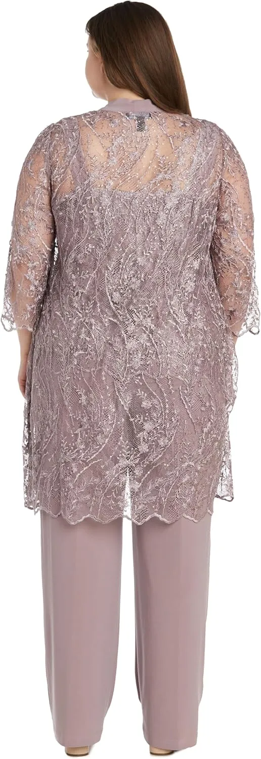R&M Richards Womens 3PC Lace Suit Pants