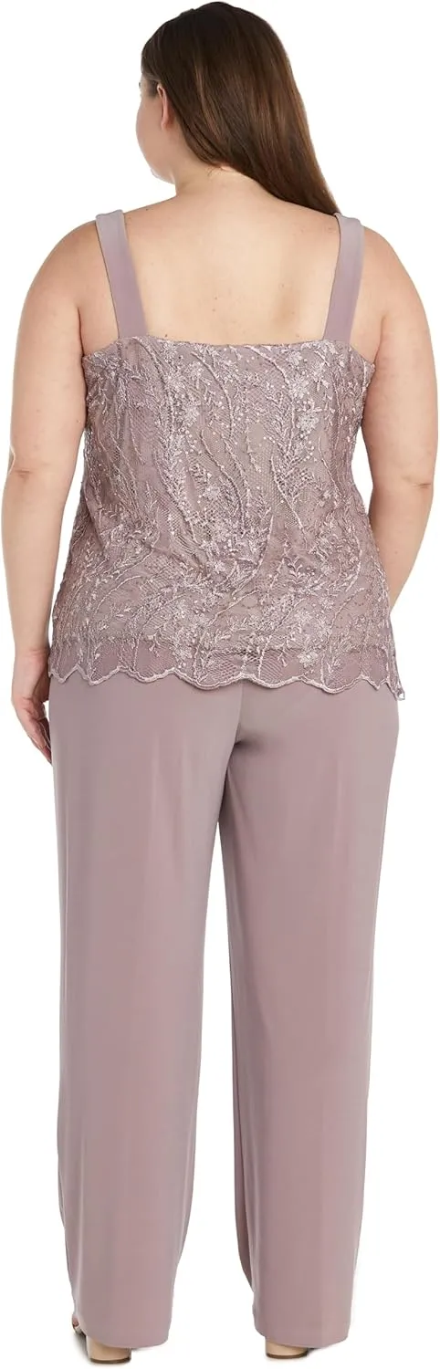 R&M Richards Womens 3PC Lace Suit Pants