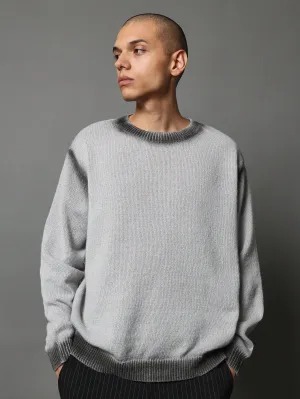 Regular Fit Crew Neck Sweater With Spray Effect