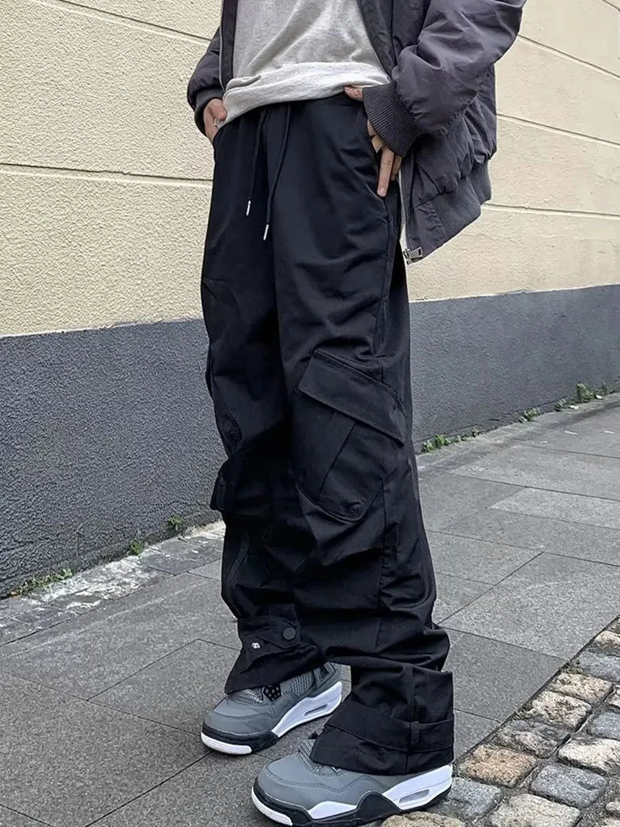 Relaxed Jogger High-waisted Cargo Parachute Pants
