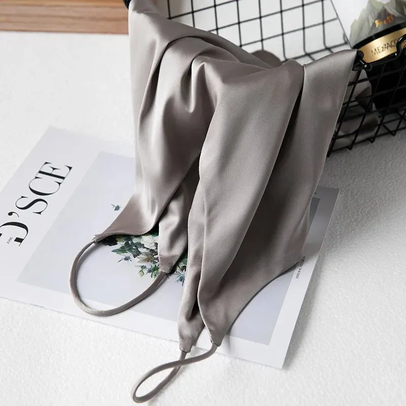 Sexy Strap Crop Top Women Halter V Neck Basic White Black Cami Sleeveless Satin Tube Tank Tops Women'S Summer Y2K Camisole