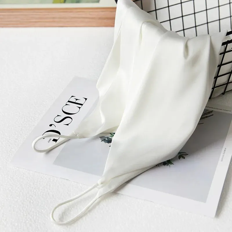 Sexy Strap Crop Top Women Halter V Neck Basic White Black Cami Sleeveless Satin Tube Tank Tops Women'S Summer Y2K Camisole