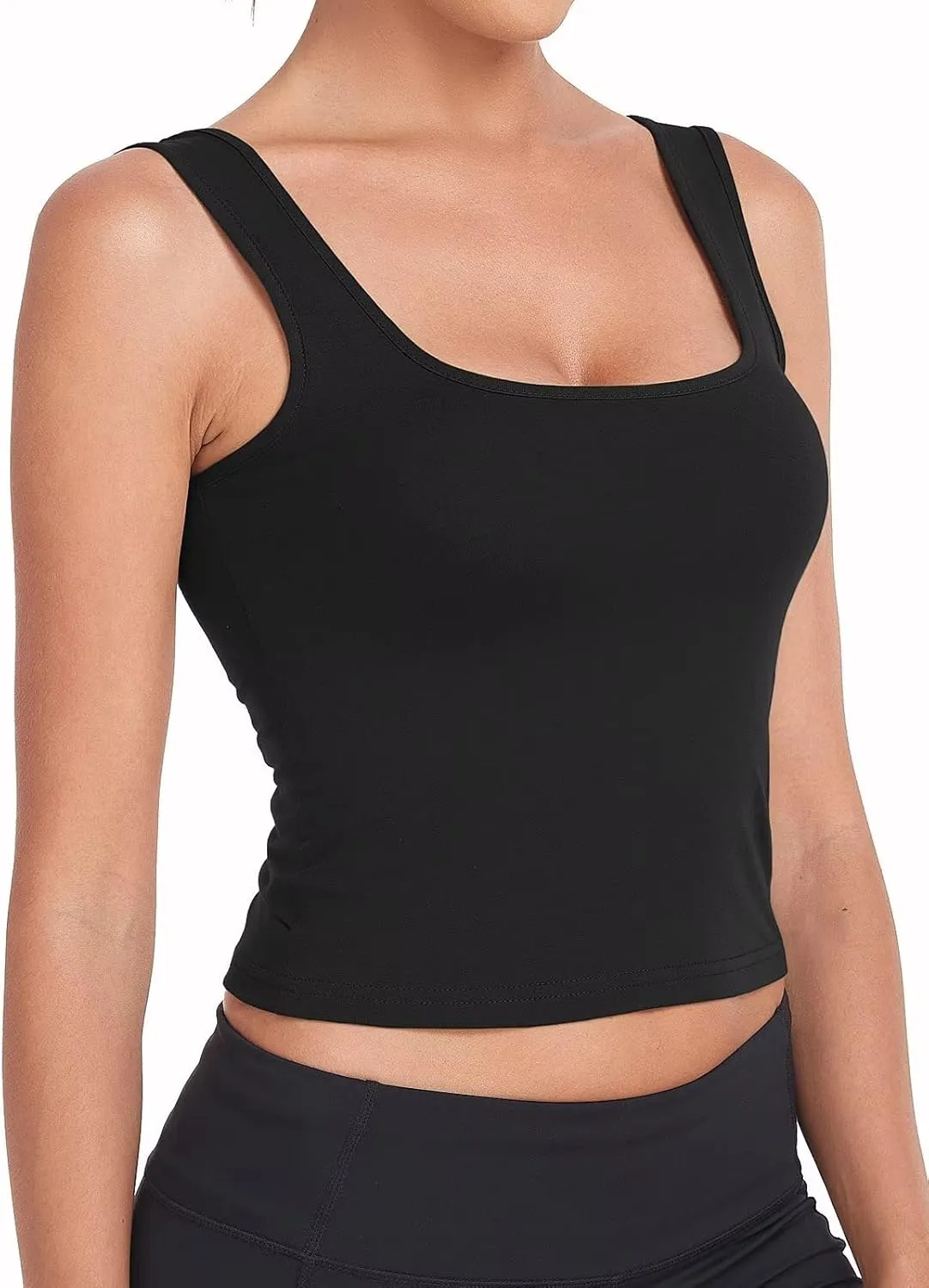 Sports Crop Tank Tops for Women Cropped Workout Tops Racerback Running Yoga Tanks Cotton Sleeveless Gym Shirts 3 Pack