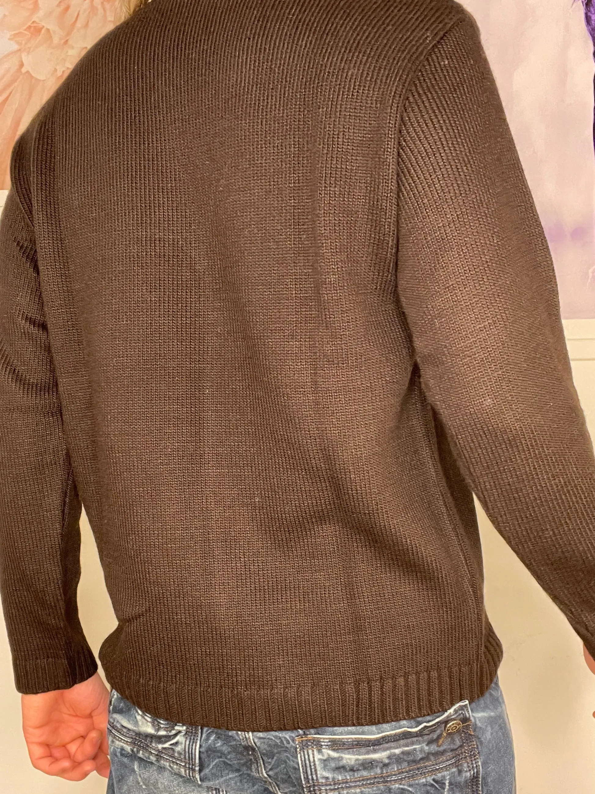 sporty knitwear v-neck jumper