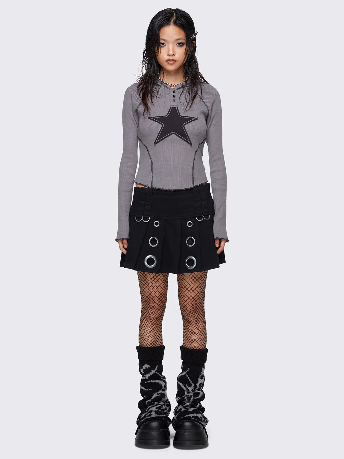 Stella Grey Hooded Top