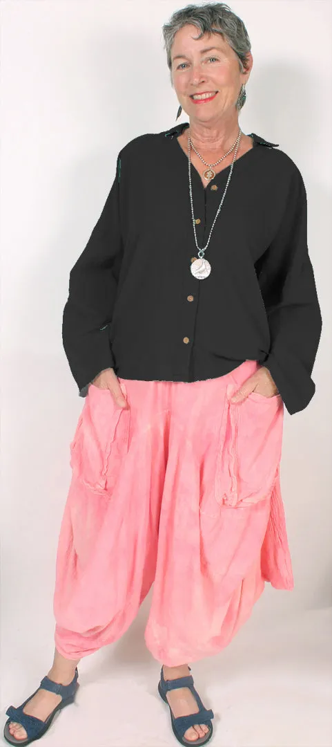 Tienda ho Linen  Top l/slv Boho Resort Wear Hippie Chic Plus Sml-2x