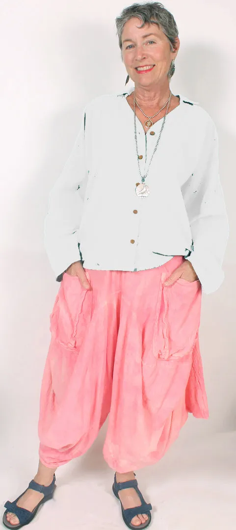 Tienda ho Linen  Top l/slv Boho Resort Wear Hippie Chic Plus Sml-2x