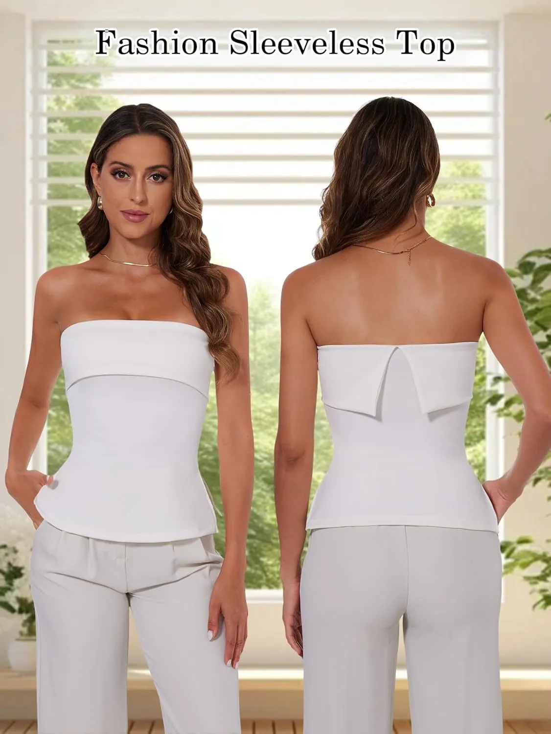 Tube Tops for Women Strapless Top Going Out Split Bandeau Top Slim Off Shoulder Bustier Backless Summer Tops