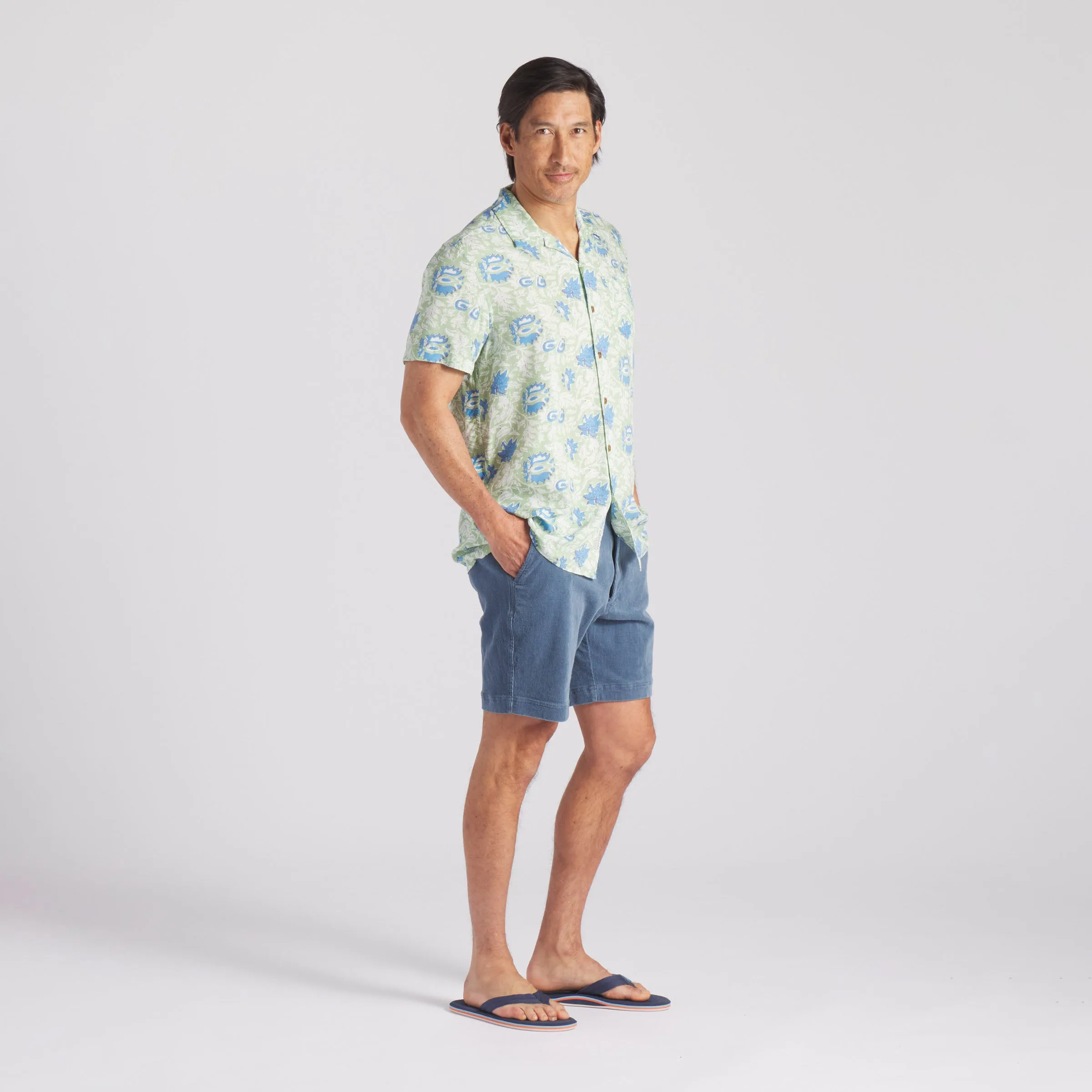 Vintage Hawaiian Camp Collar Shirt - Batik Print