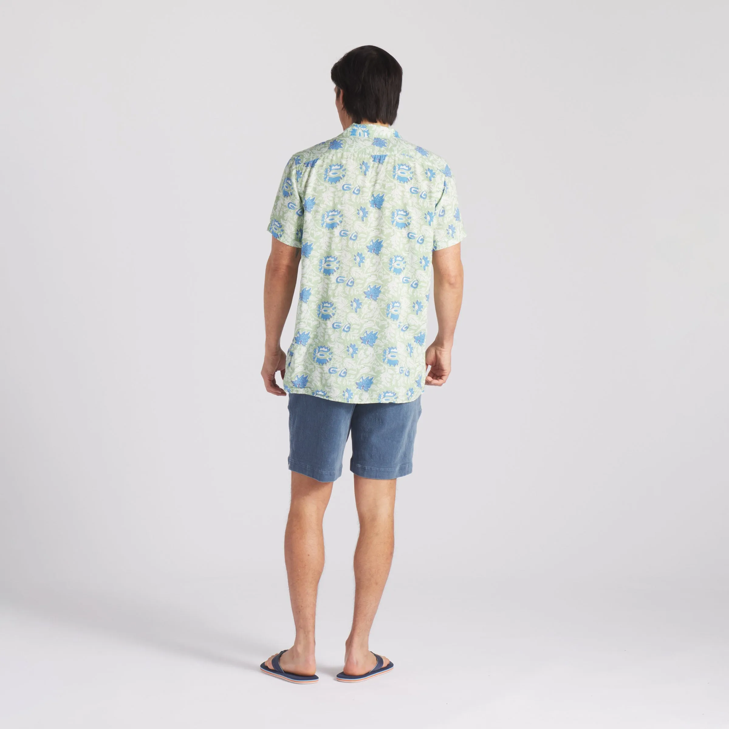 Vintage Hawaiian Camp Collar Shirt - Batik Print