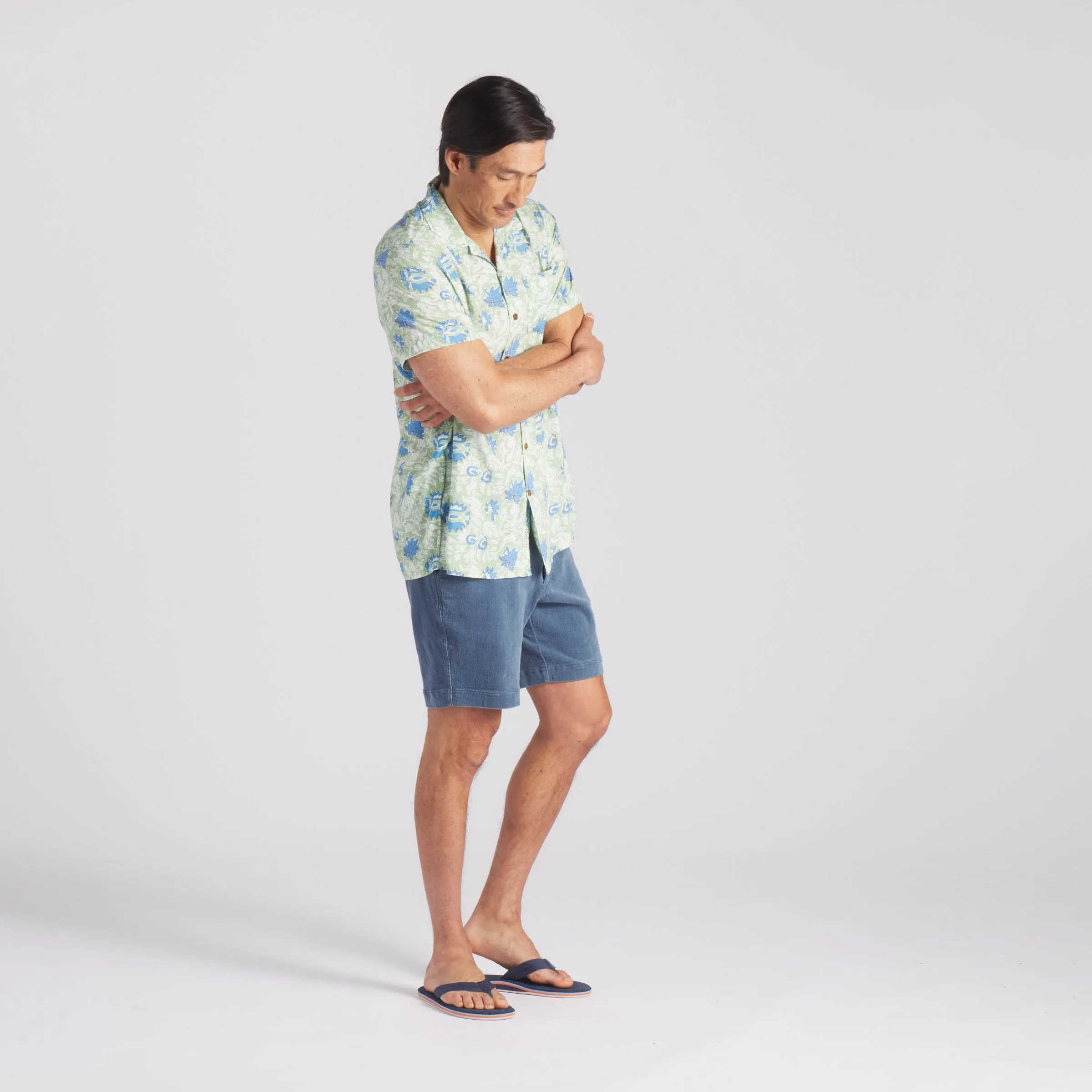 Vintage Hawaiian Camp Collar Shirt - Batik Print