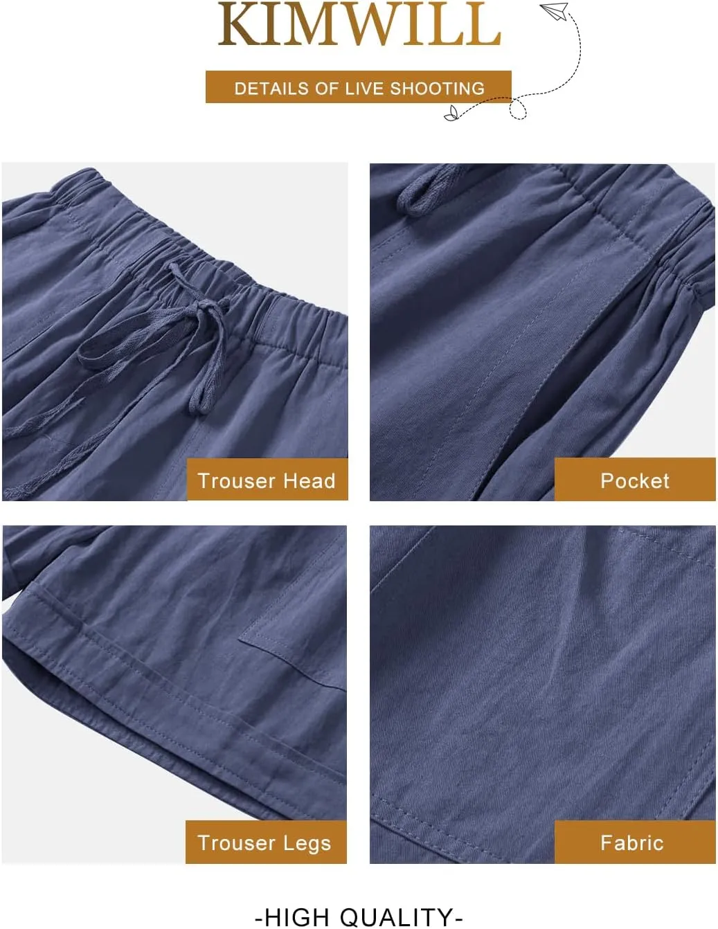 Womens Elastic Waist Comfy Drawstring Shorts Beach Casual Shorts Summer Lightweight Short Pants with Pockets