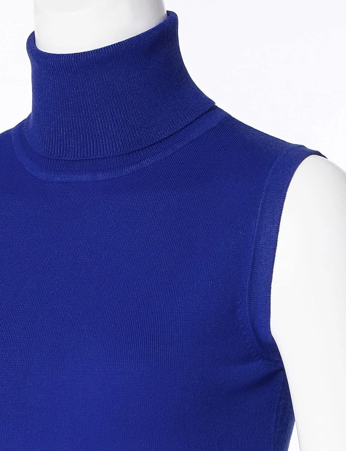 Women's Sleeveless Turtleneck Soft Stretchable Pullover Knit Sweater Top