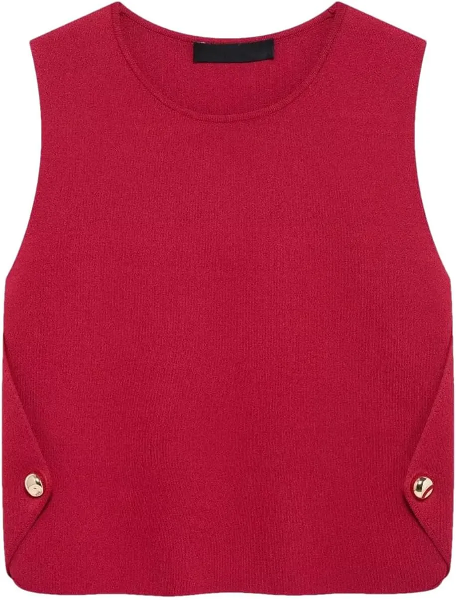 Women's Vest Skirt Set - Sleeveless Top & Knee-Length Skirt